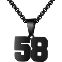Number Necklaces Personalized Necklaces Black Initial Number Pendant Stainless Steel Chain Movement Necklaces For Men Women (58)