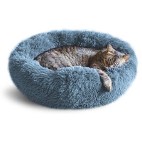 Whiskers  Friends Calming Cat Bed, Kitten Bed, Kitty Bed, Cat Beds For Indoor Cats, Extra Small Dog Bed, Cute Fluffy Round Donut Cat Beds  Furniture, Anti Anxiety Pet Bed - Up To 15 Lbs - Washable