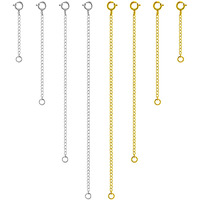 8Pcs 925 Sterling Silver Necklace Extender, Gold And Silver Chain Extenders Bracelet Anklet Extension For Women Multiple Necklaces Jewelry (1   , 2   , 3   , 4   )