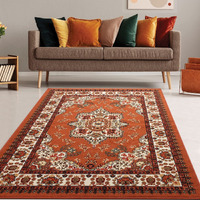 Antep Rugs Alfombras Oriental Traditional 5X7 Non-Skid (Non-Slip) Low Profile Pile Rubber Backing Indoor Area Rugs (Rust Brown, 5 X 7)