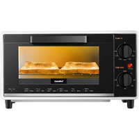 Comfee Mini Countertop Toaster Oven, 2-Knobs Easy To Control With Timer-Bake-Broil-Toast Setting, 1000W, Black Compact Toaster Oven (Co-B08Aa(Bk))