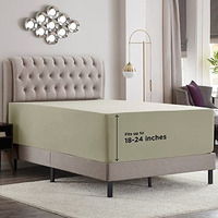 Empyrean Cal King Sheets Deep Pocket Fitted - Sage Green California King Fitted Sheet, Soft Cal King Fitted Sheet Only For 18 To 24 Inch Mattresses, Fitted Sheet California King With Corner Straps