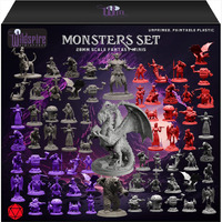 Wildspire Fantasy Monsters & Bookish Dragon For Dnd Miniatures Unpainted Bulk 28Mm-32Mm Dungeons & Dragons Minis Pathfinder Figures Fantasy Unpainted Tabletop Rpg Miniature Starter Set For D&D