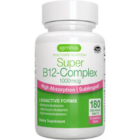 Super B12-Complex 1000Mcg, Sublingual Vitamin B12, 180 Servings, Methylcobalamin, Adenosylcobalamin  Hydroxocobalamin, High Absorption Sugar-Free Melts, Vegan, By Igennus
