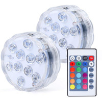 Aquamiracle Submersible Led Lights With Remote Shower Lights Waterproof Battery Operated, Multi Color Changing Hot Tub Lights For Pool, Pond, Aquarium, Bath, Party, Vase Decoration (2-Pack)