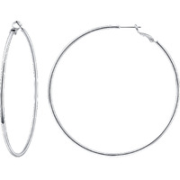 Gacimy Large Big Silver Hoop Earrings For Women 14K White Gold Plated, 925 Sterling Silver Post Gold Hoops For Women, 70Mm White Gold Hoop Earrings For Women