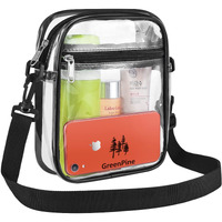 Uspeclare Clear Messenger Bag For Work  Business Travel For Men  Women, Stadium Approved (Black)A