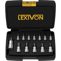 Lexivon Tamper Proof Torx Bit Socket Set, Premium S2 Alloy Steel  13-Piece Security Star T8 - T60 Set  Enhanced Storage Case (Lx-146)