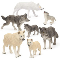 Restcloud 7Pcs Wolf Toy Figurines Set Wolf Animals Figures (Wolf Set B)