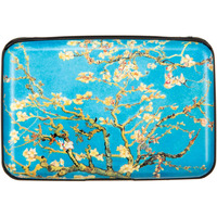 Kaabao Credit Card Holder Small Rfid Blocking Wallet Business Metal Slim Mini Aluminum Hard Case For Women Men Gift (Almond Blossoms)