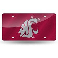 Rico Industries Ncaa Washington State Cougars Laser Inlaid Metal License Plate Tag