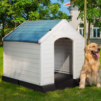 Pukami Plastic Dog House Outdoor Indoor,Durable Dog House For Small Medium Large Dogs,Waterproof Dog Houses With Elevated Floor And Air Vents,Ventilate  Easy Clean And Assemble(Blue, 42Inch)
