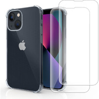 Cavie Brands Iphone 13 Clear Case With 2 Screen Protectors, Maximum Shock Absorption Protection, Clear Iphone 13 Case, Compatible With Apple Iphone 13