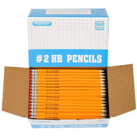 Rarlan Wood-Cased 2 Hb Pencils, Pre-Sharpened, 200 Count Bulk Pack