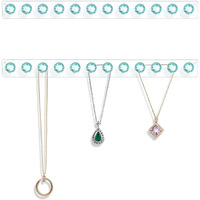 Acrylic Necklaces Holder Wall Mounted Necklace Hangers Hanging Jewelry Organizer With 12 Hooks, Clear Jewelry Hangers For Necklace Organizer For Girls Women, Necklace Hooks For Wall (Green, 2 Pack)