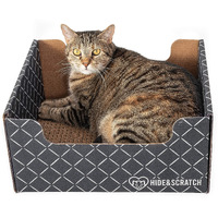 Hide & Scratch: Extra-Large Heavy Duty Cardboard Cat Scratcher And Lounger Box With Refillable Scratch Pad - Multiple Colors