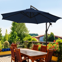 Wikiwiki 10Ft Patio Umbrellas Offset Outdoor Cantilever Hanging Umbrellas W/Infinite Tilt, Fade Resistant Waterproof Recycled Fabric Canopy & Cross Base, For Yard, Garden & Deck (Navy Blue)