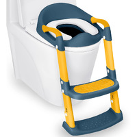 Jassonea Potty Training Seat, Toddler Step Stool, 2 In 1 Potty Training Toilet For Kids, Baby Seat With Splash Guard And Anti-Slip Pad For Boys Girls Potty Training, Blue