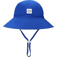 Baby Sun Hat Smile Face Toddler Upf 50+ Sun Protective Bucket Hat Nice Beach Hat For Baby Girl Boy Adjustable Cap Royal Blue