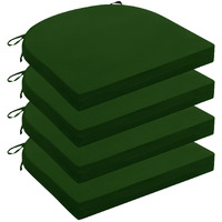 Wellsin Outdoor Chair Cushions For Patio Furniture - Patio Chair Cushions Set Of 4 - Water Resistant Round Corner Outdoor Seat Cushions 17 ""X16 ""X2 "", Forest Green