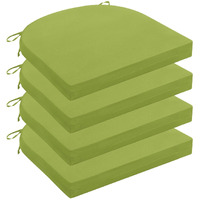 Wellsin Outdoor Chair Cushions For Patio Furniture - Patio Chair Cushions Set Of 4 - Water Resistant Round Corner Outdoor Seat Cushions 17 ""X16 ""X2 "", Grass Green