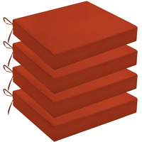 Wellsin Outdoor Chair Cushions For Patio Furniture - Patio Chair Cushions Set Of 4 - Waterproof Square Corner Outdoor Seat Cushions 18.5""X16""X3"", Brick Red