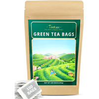 Teelux Green Tea Bags, Natural Pure Green Tea, Super Antioxidant, Caffeinated, 100 Count Tea Bags To Support Overall Health
