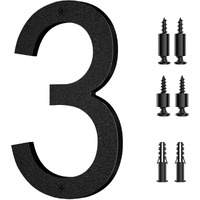 8 Inch Large Floating House Numbers, Iverra Black Modern House Number, Big Plastic Outside Address Numbers For Door Mailbox Street (3)