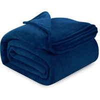 Utopia Bedding Navy Fleece Blanket Full Size Lightweight Fuzzy Soft Anti-Static Microfiber Bed Blanket (90X84 Inch)