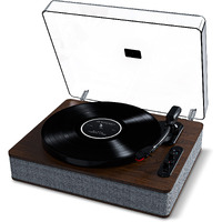 Ion Audio Luxe Lp - Bluetooth Vinyl Record Player With Speakers, Usb Conversion, Full Size Platter, Auto-Stop, Headphone Out, 3 Speeds