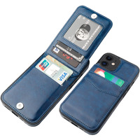 Kihuwey Compatible With Iphone 12 Compatible With Iphone 12 Pro Case Wallet With Credit Card Holder, Premium Leather Magnetic Clasp Kickstand Heavy Duty Protective Cover 6.1 Inch(Blue)