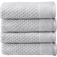 Great Bay Home 100% Cotton Grey Bath Towel Set  4 Soft Bath Towels (30 X 52 Inches)  Highly Absorbent, Quick Dry Bath Towels  Grayson Collection (Set Of 4, Diamond Light Grey)