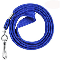 Hosl 100 Pack Badge Lanyards Office Lanyard Id Card Lanyards Business Card Lanyards Students Lanyards Employee Lanyards Round 36"" With Swivel Hook (Wide Blue)