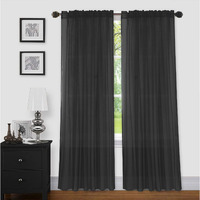 2 Panels Window Sheer Curtains 54 X 84 Inches (108 Total Width), Voile Panels For Bedroom Living Room, Rod Pocket, Decorative Curtains, Solid Sheer Brown