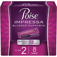Poise Impressa Incontinence Bladder Support For Women, Bladder Control, Size 2, 8 Count (Packaging May Vary)