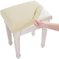 Buyue Luxury Vanity Bench Stool Cover, (15 ""- 20 "") L X (11.8 ""- 15.7 "") W Rectangle Small Bench Stretch Jacquard Washable Slipcover (Xs, Beige)