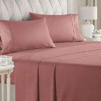 Full Size Sheet Set - Breathable  Cooling Sheets - Hotel Luxury Bed Sheets - Extra Soft Sheets - Deep Pockets - Easy Fit - 4 Piece Set - Wrinkle Free - Comfy - Clay Bed Sheets - Fulls Sheets - 4Pc