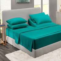 Clara Clark Flex Top King Sheets, 6 Piece Set - Hotel Luxury Sheets For Top Split King Bed, Super Soft Bedding Sheets & Pillowcases, Head Split King Sheets, Teal