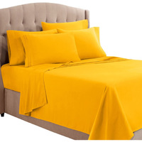 Clara Clark King Sheets, 6 Piece Set - Hotel Luxury Sheets For King Size Bed, Super Soft Bedding Sheets & Pillowcases, King Size Sheets, Yellow