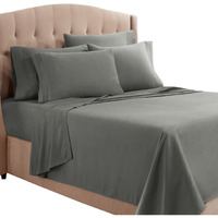 Clara Clark Queen Sheets, 6 Piece Set - Hotel Luxury Sheets For Queen Size Bed, Super Soft Bedding Sheets & Pillowcases, Queen Size Sheets, Charcoal Gray