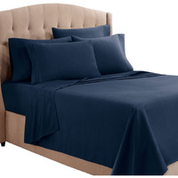 Clara Clark Queen Sheets, 6 Piece Set - Hotel Luxury Sheets For Queen Size Bed, Super Soft Bedding Sheets & Pillowcases, Queen Size Sheets, Navy Blue