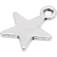 Vidrio Pack Of 80 Glossy Star Pendants Silver Craft Supplies For Jewelry Making Tibetan Accessories For Bracelets Necklace Diy