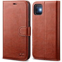 Ocase Iphone 11 Case, Iphone 11 Wallet Case With Card Holder, Pu Leather Flip Case With Kickstand And Magnetic Closure, Tpu Shockproof Interior Protective Cover For Iphone 11 6.1 Inch (Brown)
