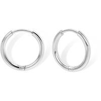 Small Gold Hoop Earrings Leightweight: Hinged Huggie Hoop Earrings For Lobe Cartilage Helix Tiny Hoops Earrings In Gold Plated Silver Black For Women Men (Set Of 1-5 Pairs) (Silver - 6Mm)