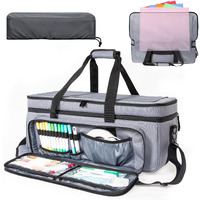 Amoigee Double-Layer Carrying Case For Cricut Maker,Maker 3, Cricut Explore 3,Explore Air 2,Ripstop Cricut Bag With Mat Storage,Criut Case For Cricut Accessories With Dust Cover