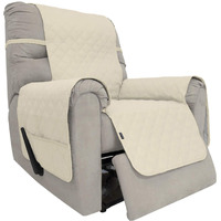 Easy-Going Sofa Slipcover Waterproof Recliner Chair Cover Non-Slip Fabric Couch Cover For Living Room Washable Furniture Protector For Pets Kids Children Dog Cat (Recliner, Ivory)