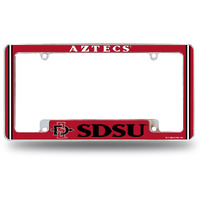 Rico Industries Ncaa San Diego State Aztecs Alternate 12 X 6 Chrome All Over Automotive License Plate Frame For Cartrucksuv