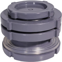 Ququyi 3 Inch Pvc Bulkhead Water Tank Connector Adapter Fitting With Plugs Thru-Bulk Pipe Fitting For Rain Barrels, Aquariums, Ponds(Set Of 1)