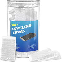 Furniture Levelers, 80 Piece Jar, Plastic Shims For Leveling, Black Rubber Wedge For Table Toilet Refrigerator Piano, Small Shims For Home Improvement And Work (80Pcs- Clear)