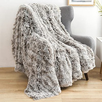 Gonaap Fuzzy Faux Fur Throw Blanket Frosty Grey Super Soft Cozy Plush Fuzzy Shaggy Blanket For Couch Sofa Bed (Frosty Grey, Throw(50X60))